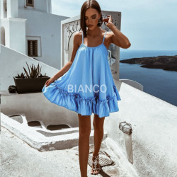 Φόρεμα mini satine γαλάζιο